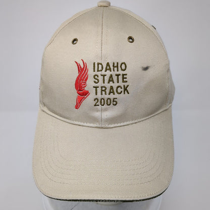 Idaho State Track 2005 Slideback Hat Tan One Size Embroidered USA Flag