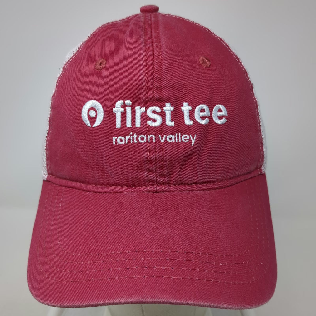 ahead Baseball Cap Red One Size First Tee Raritan Valley Mesh Strapback hat