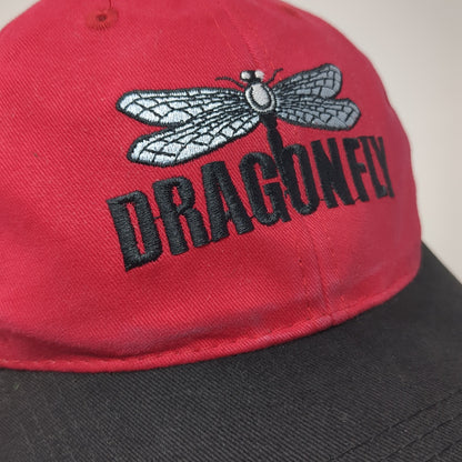 Dragon Fly Strapback Baseball Cap Red One Size Adjustable Embroidered 6 Panel