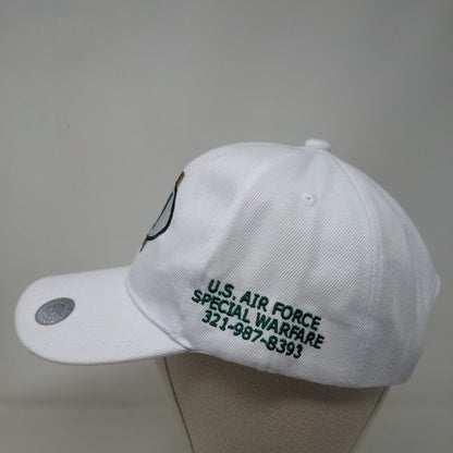 M Logo US Air Force Special Warfare Strapback Hat White OSFM Embroidered