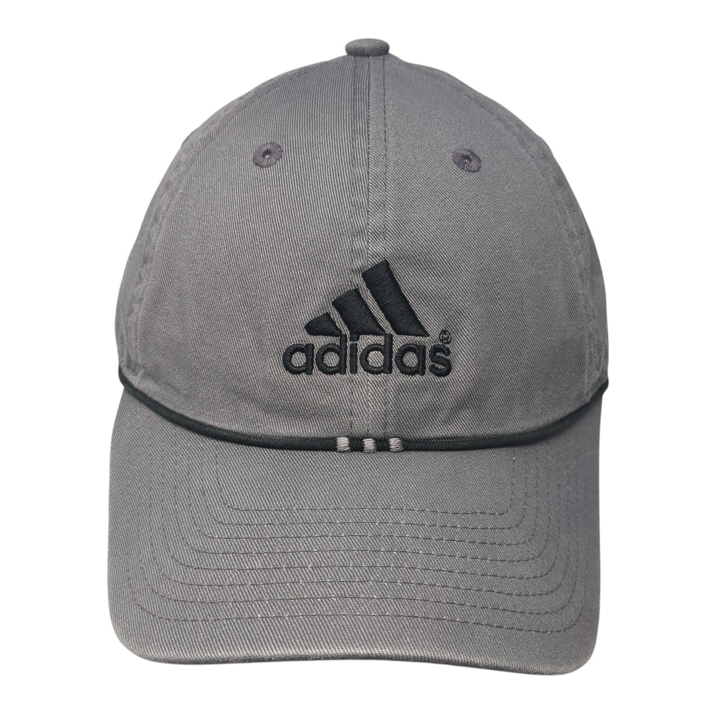 Adidas Slideback Hat Gray One Size Embroidered Logo 3 Stripes Outdoor