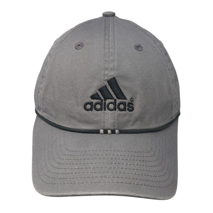 Adidas Slideback Hat Gray One Size Embroidered Logo 3 Stripes Outdoor