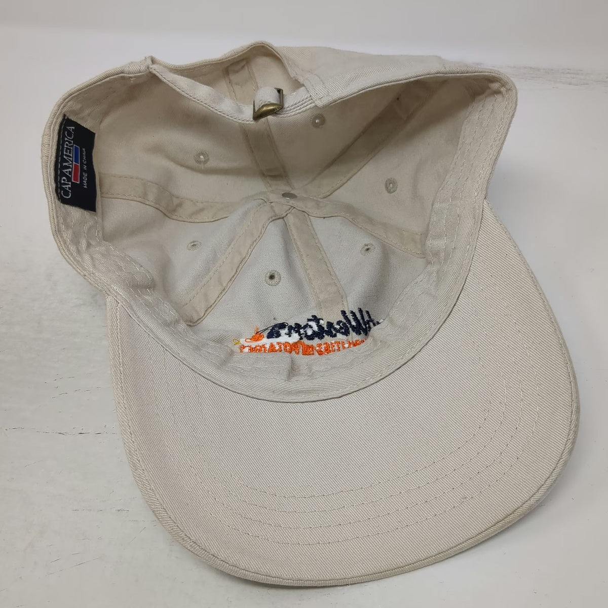 Cap America Lamb Weston Potato Logo Beige Baseball Hat One Size Adjustable Slide