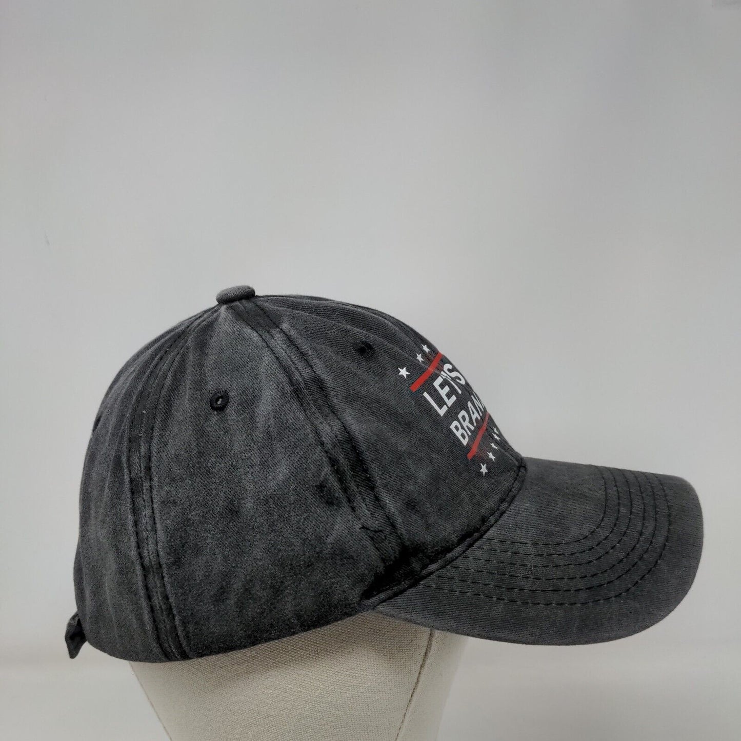 Let's Go Brandon Slideback Hat Gray One Size Adjustable Patriotic Cotton