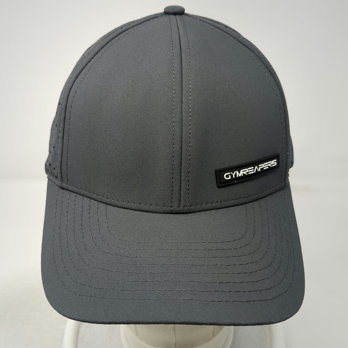 Gymreapers Trucker Hat Gray One Size Perforated Skull Performance Snapback