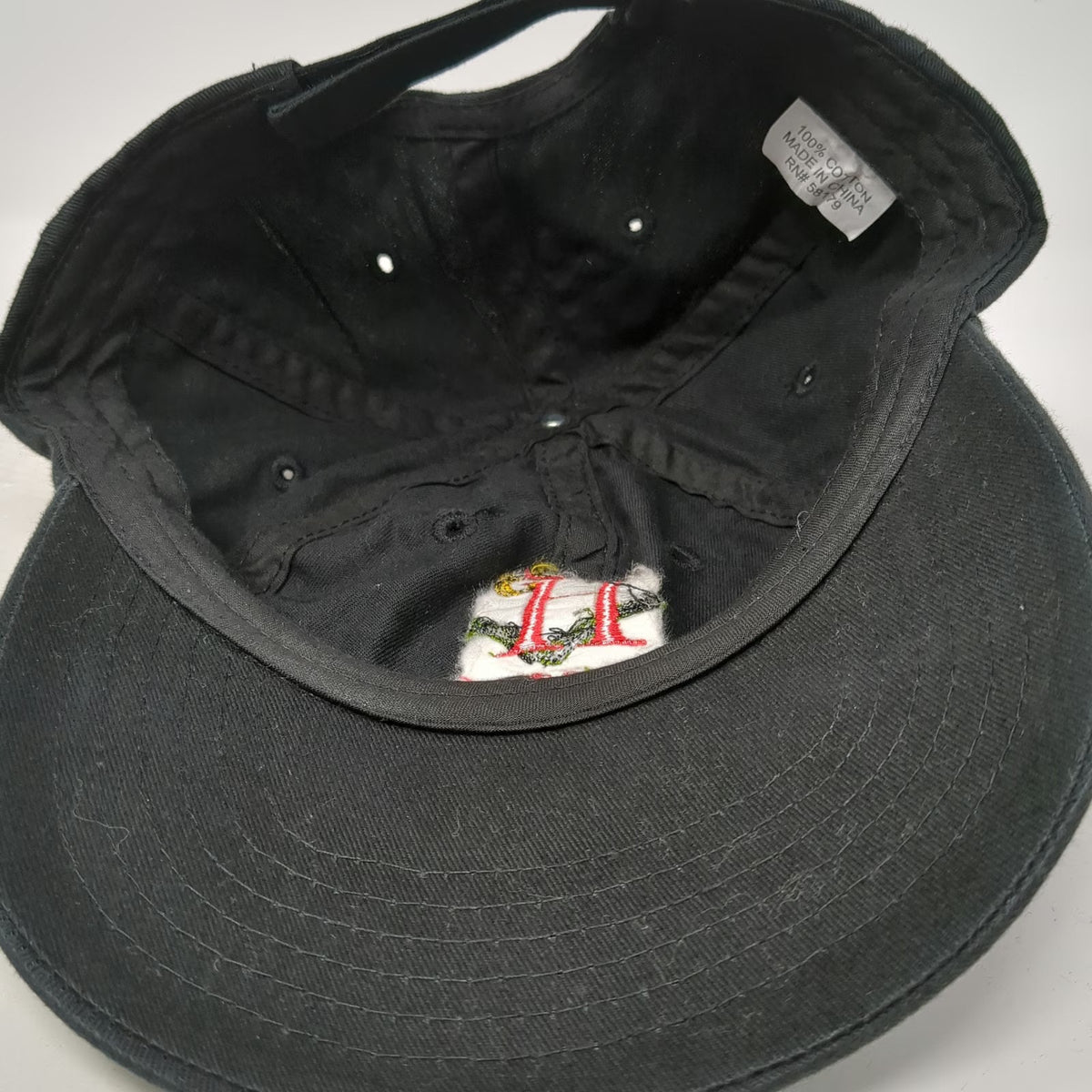 Huston Vineyards Baseball Cap Black One Size Strapback Embroidered Logo Hat