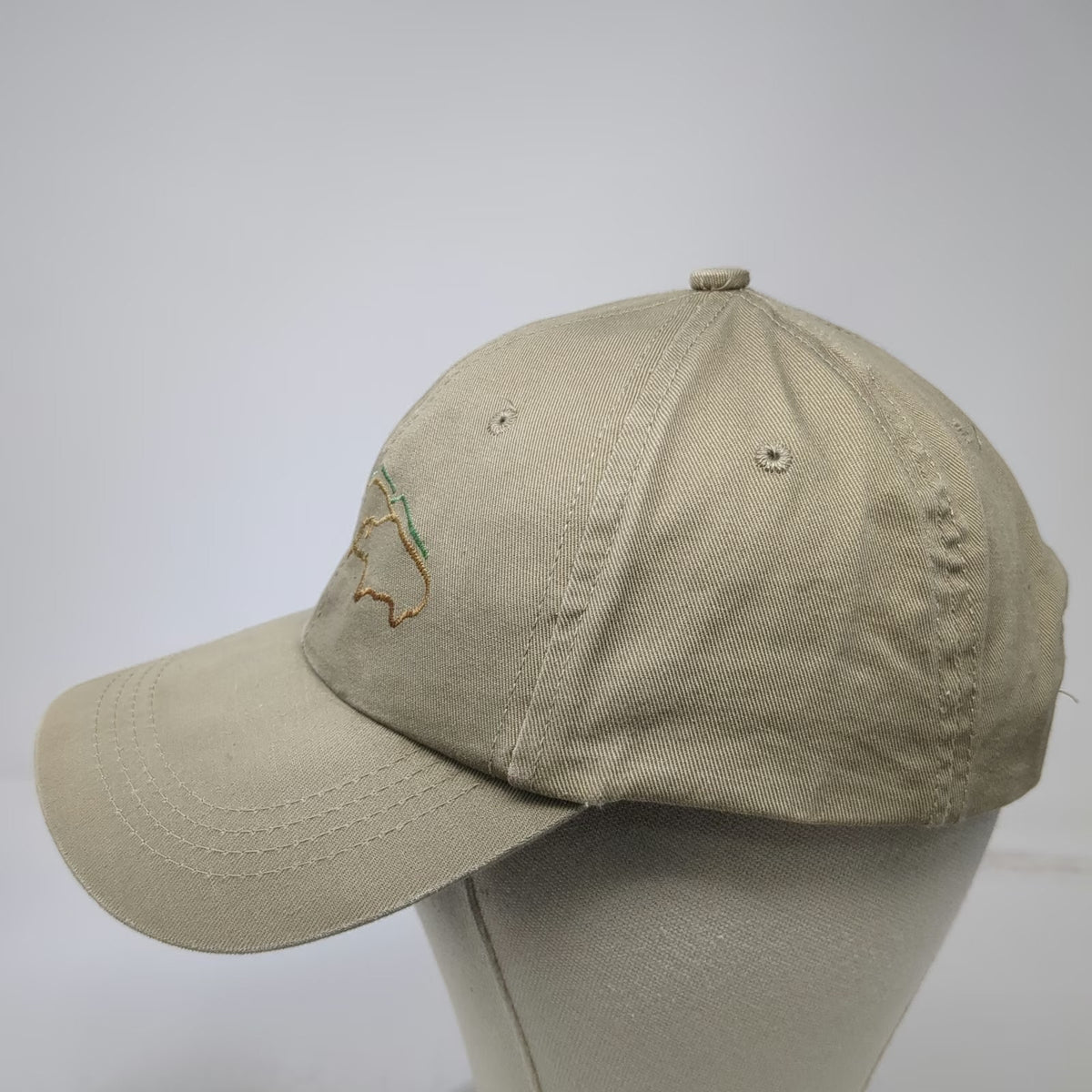 Headliner Snapback Hat Beige One Size Buffalo Peak Golf Course Union Oregon Logo