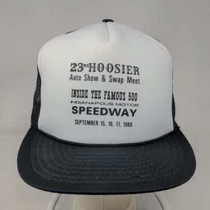 Indianapolis Motor Speedway Snapback Trucker Hat Black OSFA Mesh Back San Sun