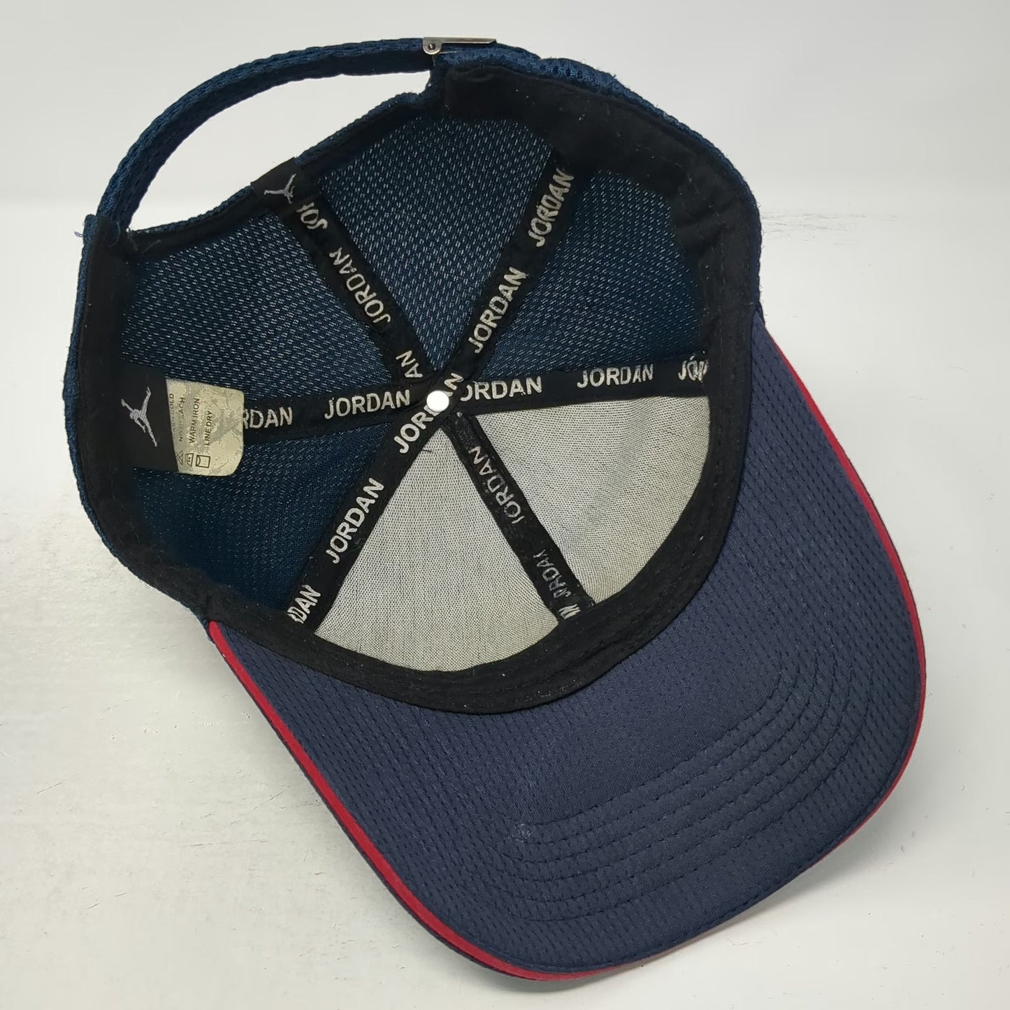 Jordan Baseball Cap Blue OS Mesh Back Jumpman Logo Red Accent Slideback Hat