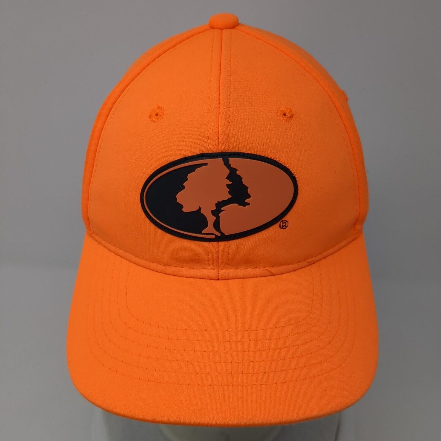 Mossy Oak Patch Strapback Hat Orange One Size Adjustable Solid 6 Panel