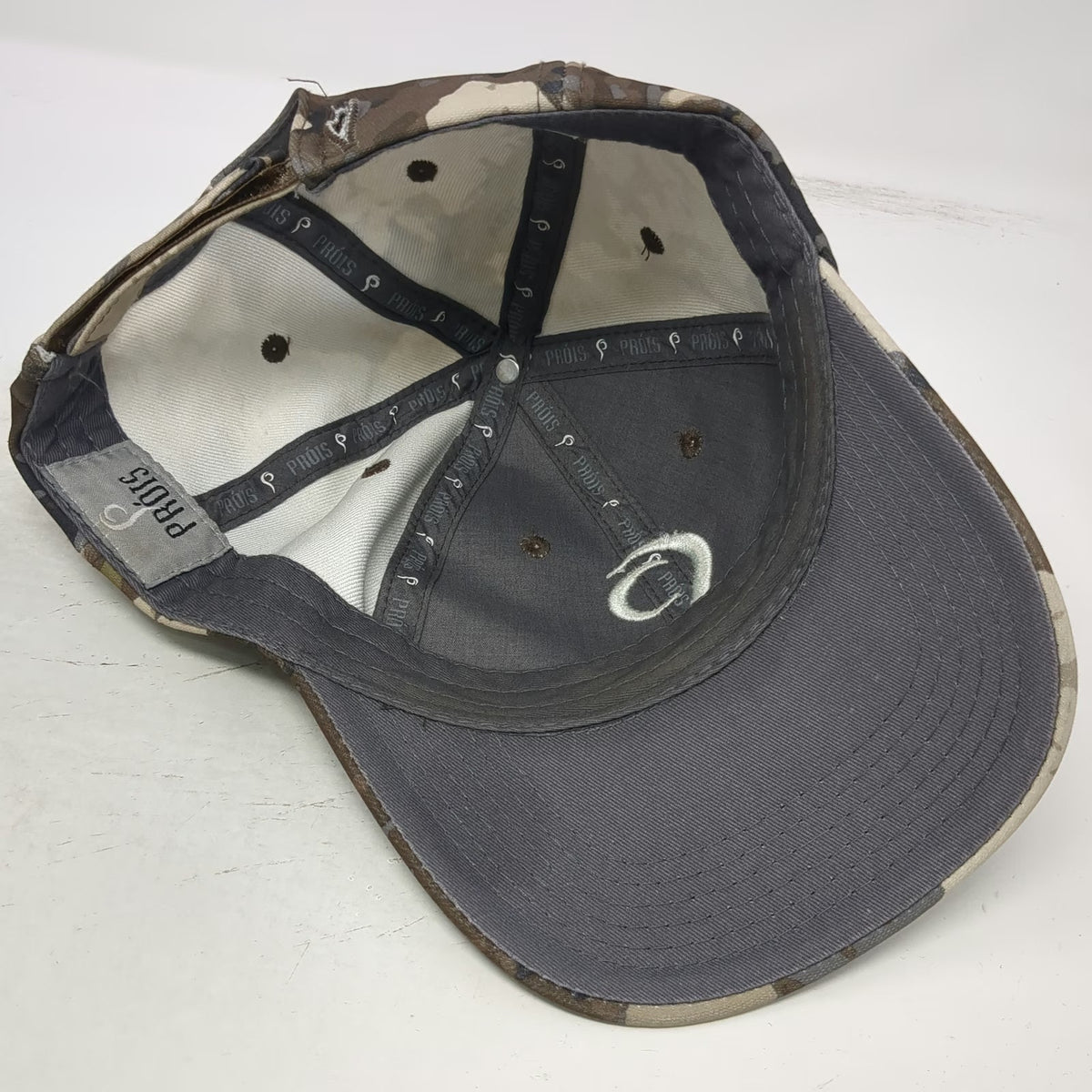 Próis Baseball Cap Beige Camo One Size Strapback Hunting Veil Camo Logo Hat