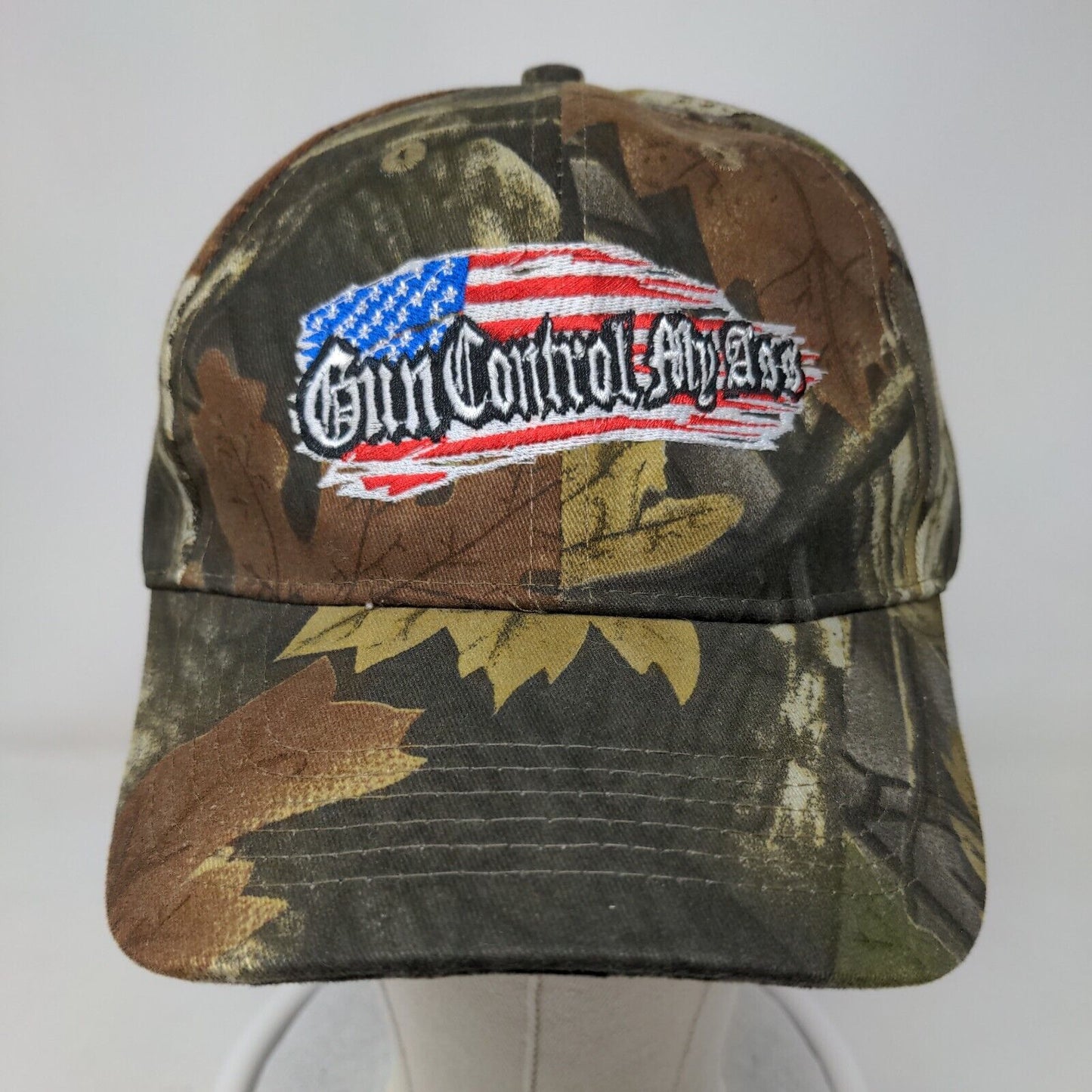 Gun Control My Ass Strapback Hat Camouflage OSFM Embroidered Patriotic Otto