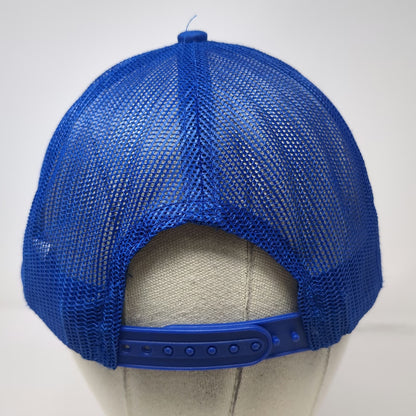 Port Authority Trucker Hat Blue One Size Snapback Mesh River Edge Mountains Logo