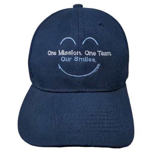 Unbranded Men's Strapback Hat Blue Embroidered One Mission One Team Our Smiles