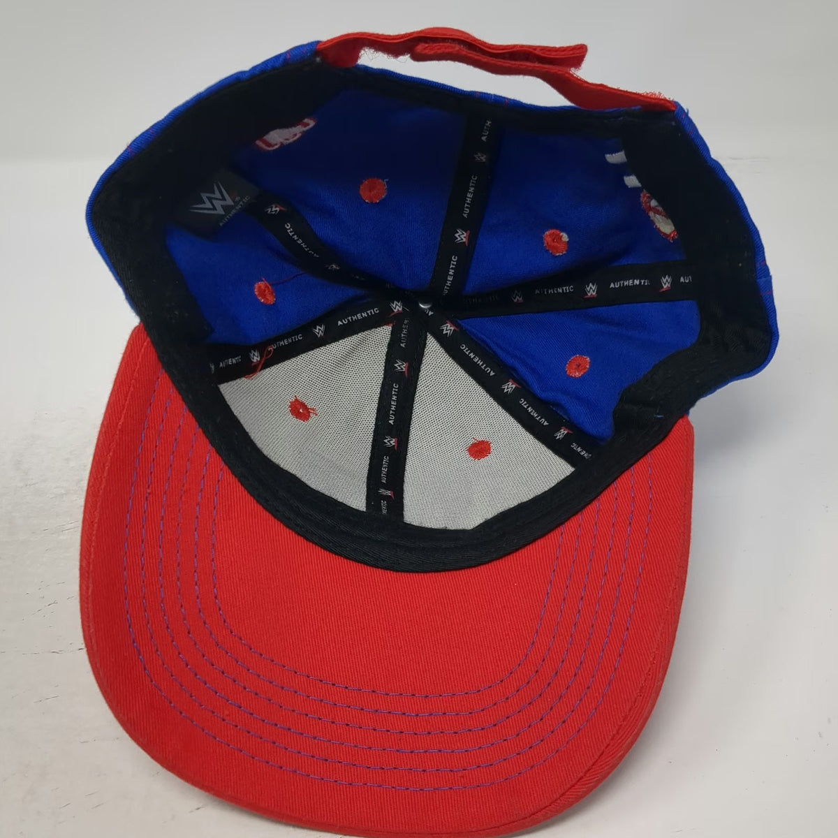 WWE John Cena Never Give Up Baseball Cap Blue Red White One Size Strapback Hat