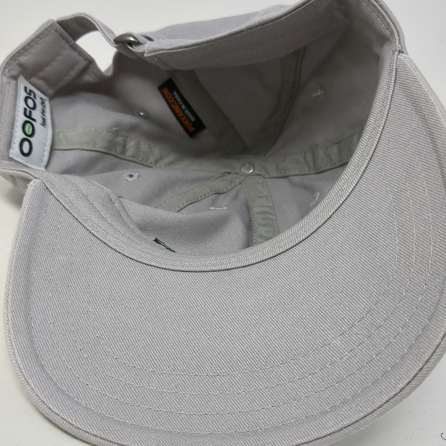 Pukka Oofos Baseball Cap Gray One Size Slideback Cotton Hat Embroidered Logo