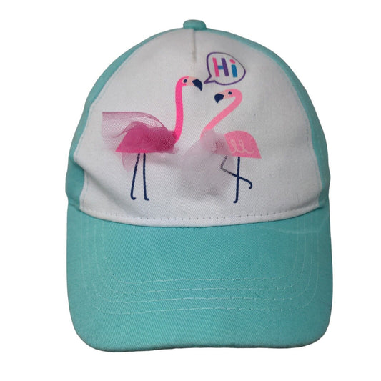 Gertex Girl's Strapback Hat Green Blue Size 4-6X Graphic Flamingo Logo