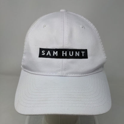 Sam Hunt Snapback Mesh Back Trucker Hat White OSFA Embroidered 6 Panel