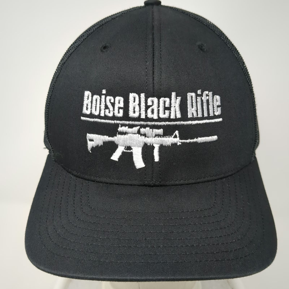 Richardson Trucker Hat One Size Boise Black Rifle AR-15 Gun Graphic Mesh Back