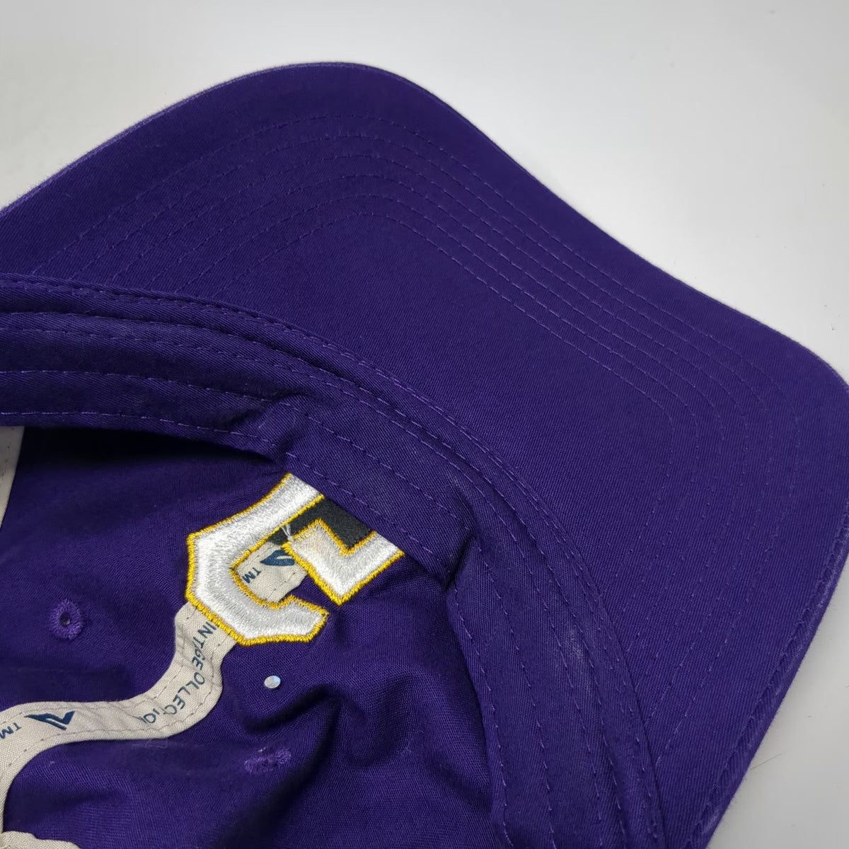 Pacific Headwear Baseball Cap Purple One Size White Yellow G Logo Hat Slideback