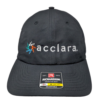 Acclara Strapback Hat Black One Size Embroidered UPF 35+ Richardson
