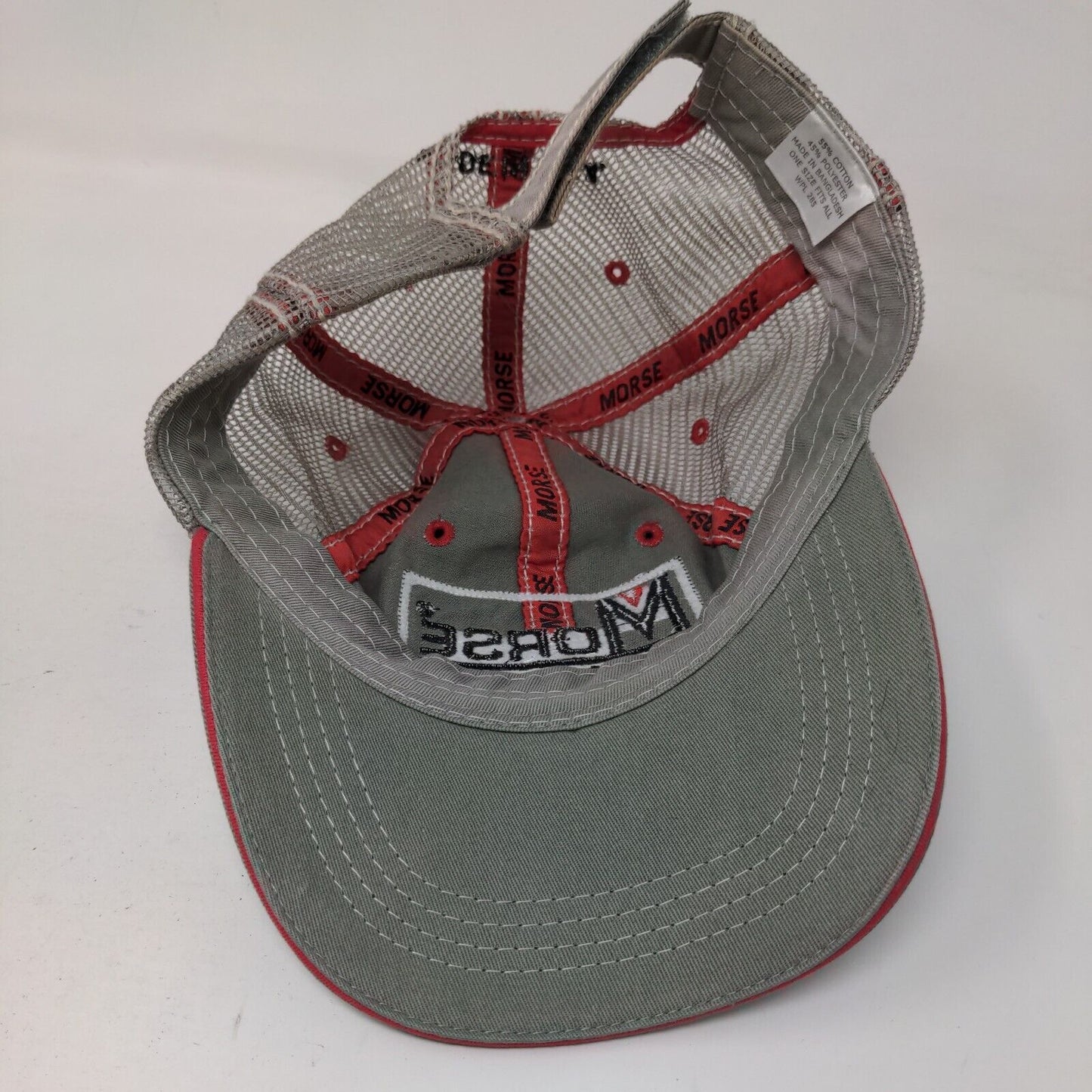 Morse Strapback Mesh Back Trucker Hat Gray OSFA 6 Panel Made In USA