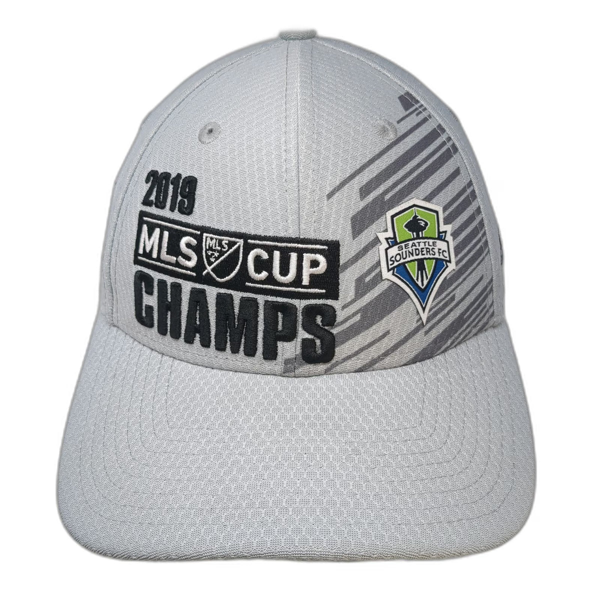 New Era Seattle Sounders FC MLS Gray OSFM Trucker Hat 2019 Cup Champions Snap