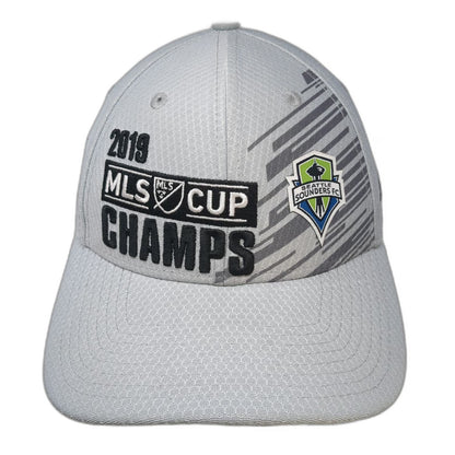 New Era Seattle Sounders FC MLS Gray OSFM Trucker Hat 2019 Cup Champions Snap