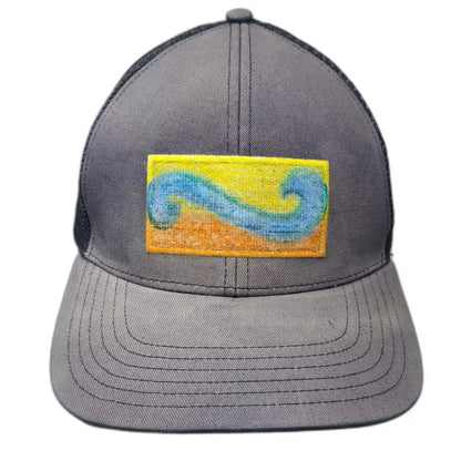 Simms Trucker Hat Gray One Size Mesh Snapback Fishing Logo Patch Adjustable