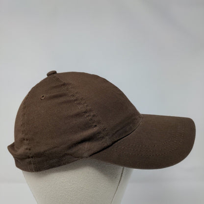 Unbranded Strapback Hat Brown OSFA Adjustable Blank Solid 6 Panel
