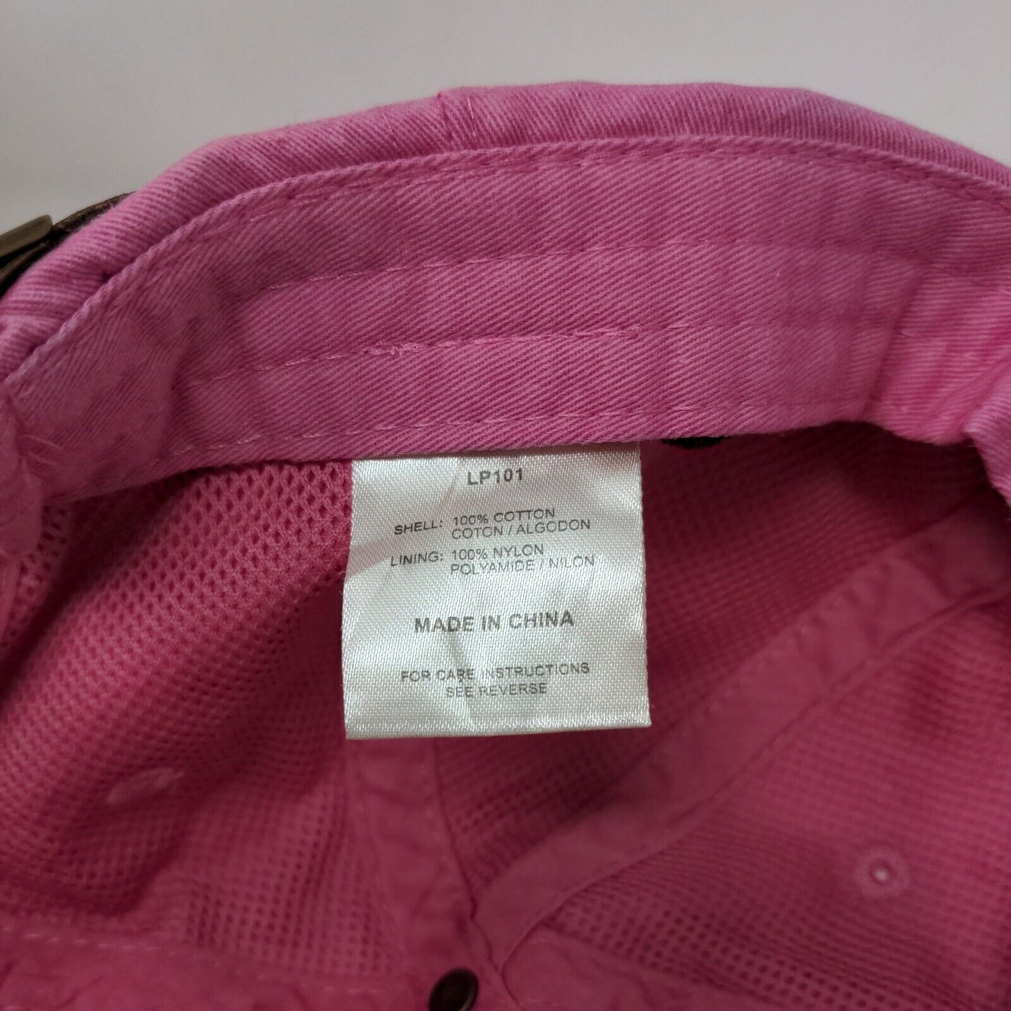 Think Pink Ribbon Slideback Hat Pink One Size Leather Strap Adams