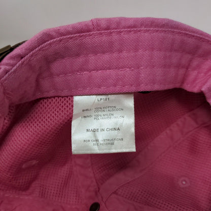 Think Pink Ribbon Slideback Hat Pink One Size Leather Strap Adams