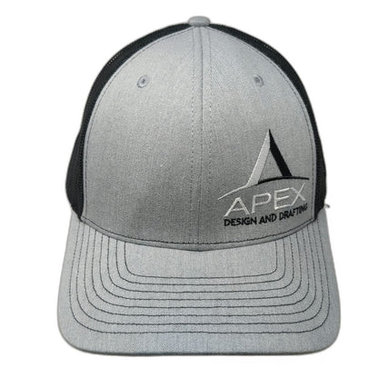 Richardson Trucker Hat Gray One Size Mesh Apex Design and Drafting Snapback