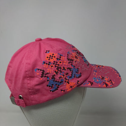 Unbranded Women's Slideback Hat Pink Bling Shiny Geometric Pattern 100% Cotton