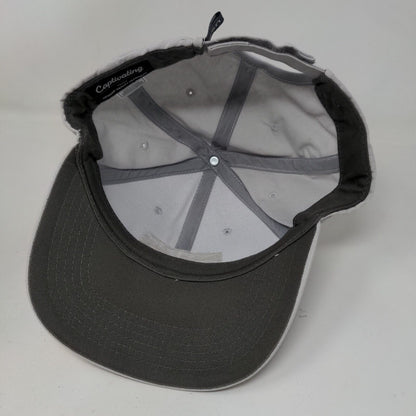 American Flag Patch Strapback Hat Gray One Size Adjustable 6 Panel