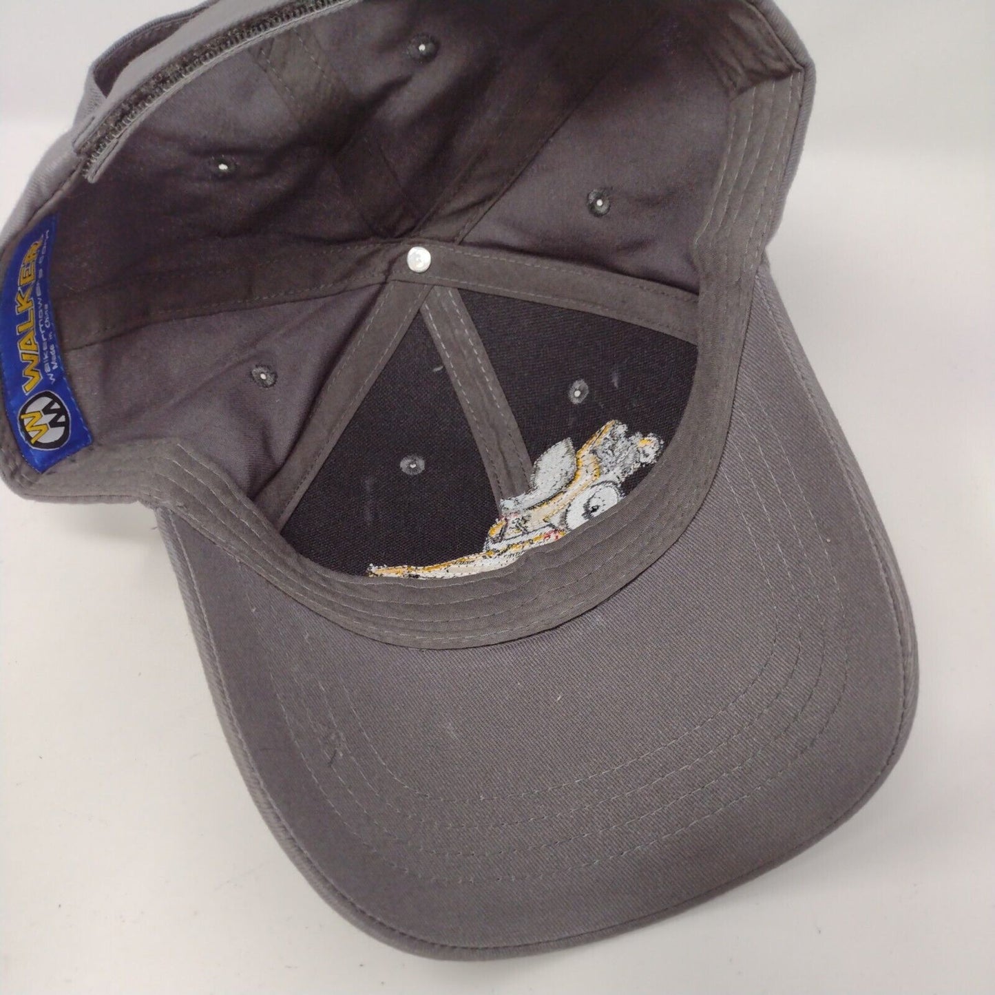 Walker Owner Strapback Hat Gray OSFA Adjustable Embroidered Vented Holes