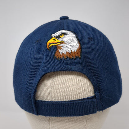 US Navy American Flag Strapback Hat Blue OS Adjustable Embroidered Patriotic