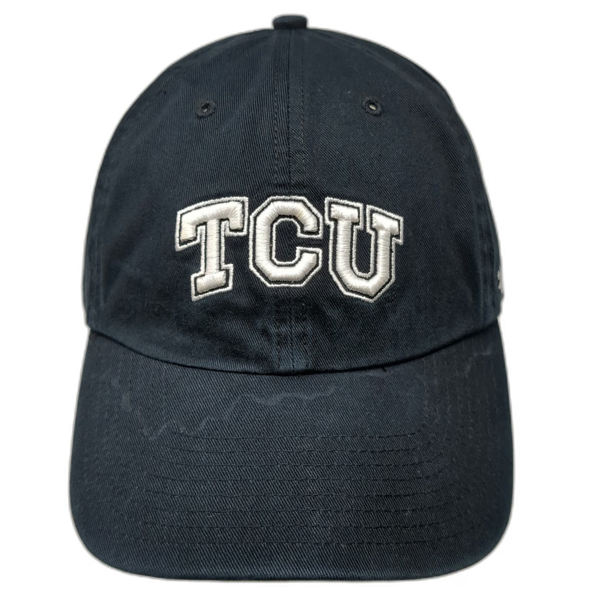 TCU Horned Frogs NCAA '47 Cap Black White One Size OS Slideback Hat Logo Cotton