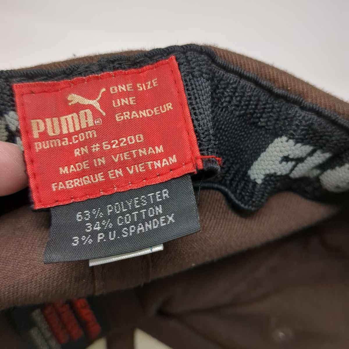 Puma Baseball Cap Brown One Size Fitted Flexfit Embroidered Logo Hat Athletic