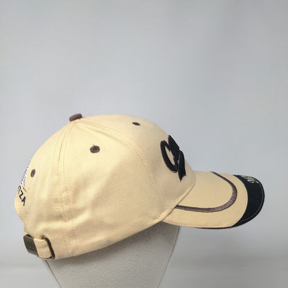 Cancun Mexico Slideback Hat Tan One Size Adjustable Embroidered Chichen-Itza