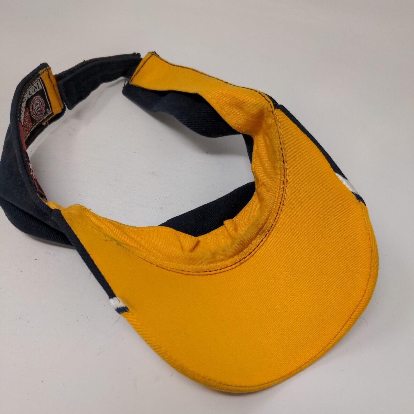 Michigan University Wolverines Strapback Sun Visor Hat Blue Gold NCAA Colosseum