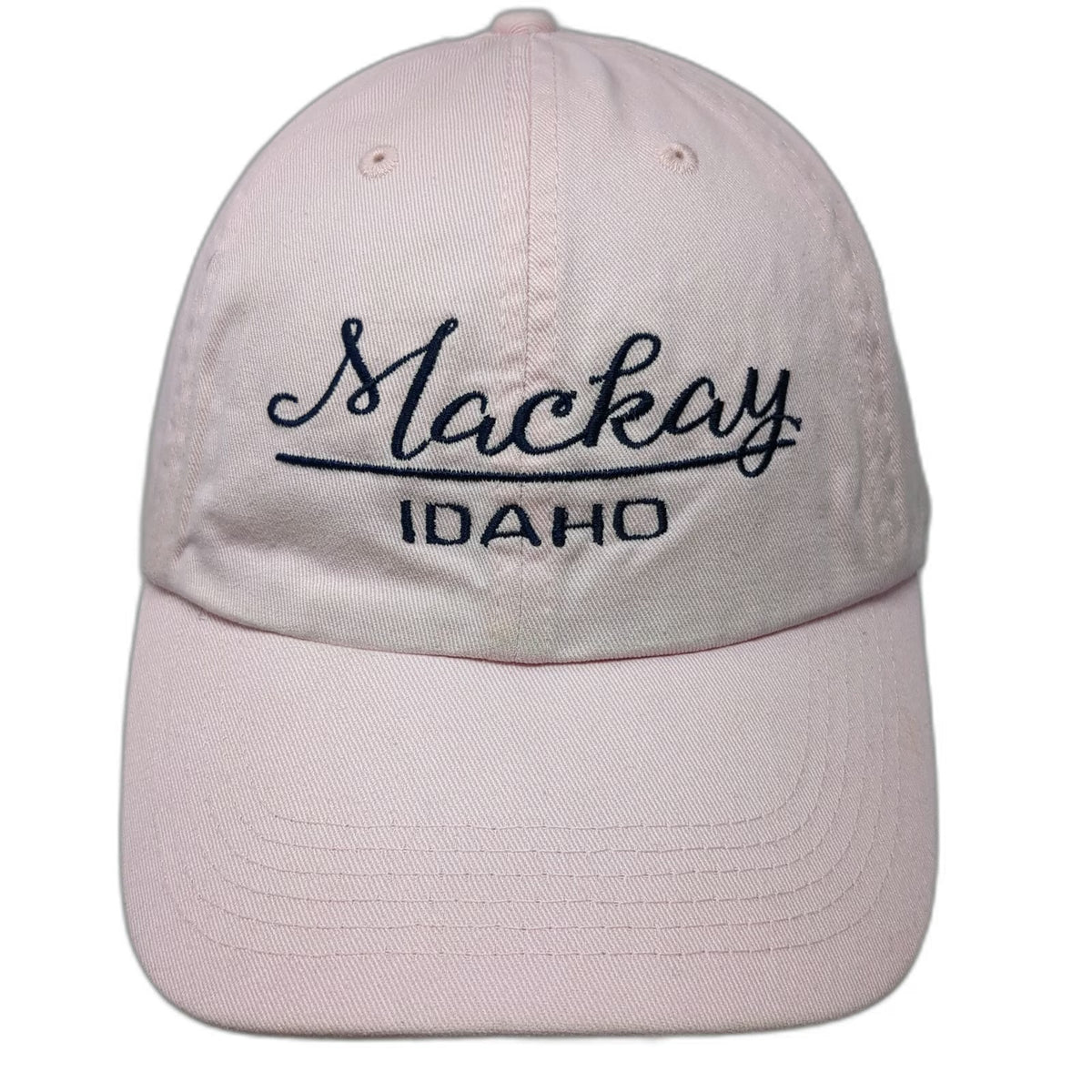 Mackay Idaho Pink One Size Baseball Cap Hat Slideback Script Embroidery Cotton