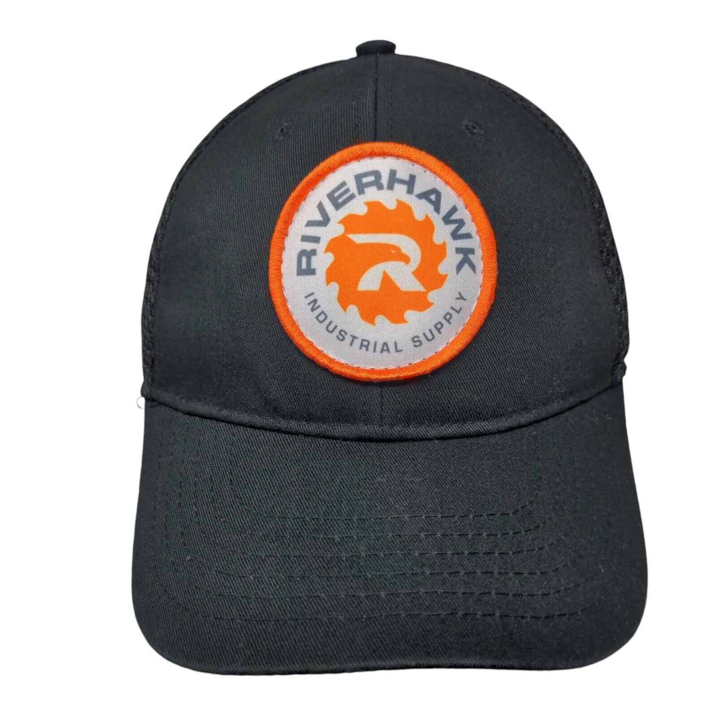 Riverhawk Industrial Supply Strapback Trucker Hat Black OSFM Mesh Outdoor Cap