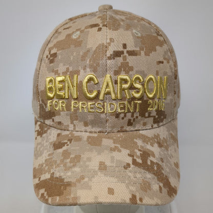 Ben Carson For President 2016 Baseball Cap Hat Digital Camo Beige One Size Gold