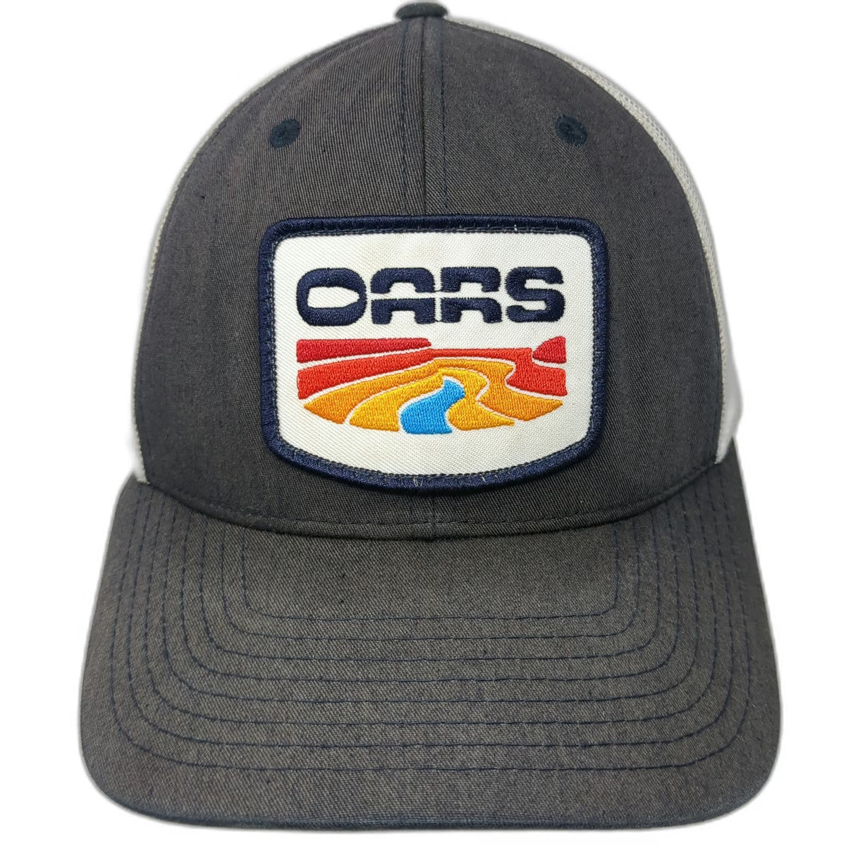 YOU KNOW. Blue Trucker Hat One Size OARS River Graphic Patch Mesh Back Snapback