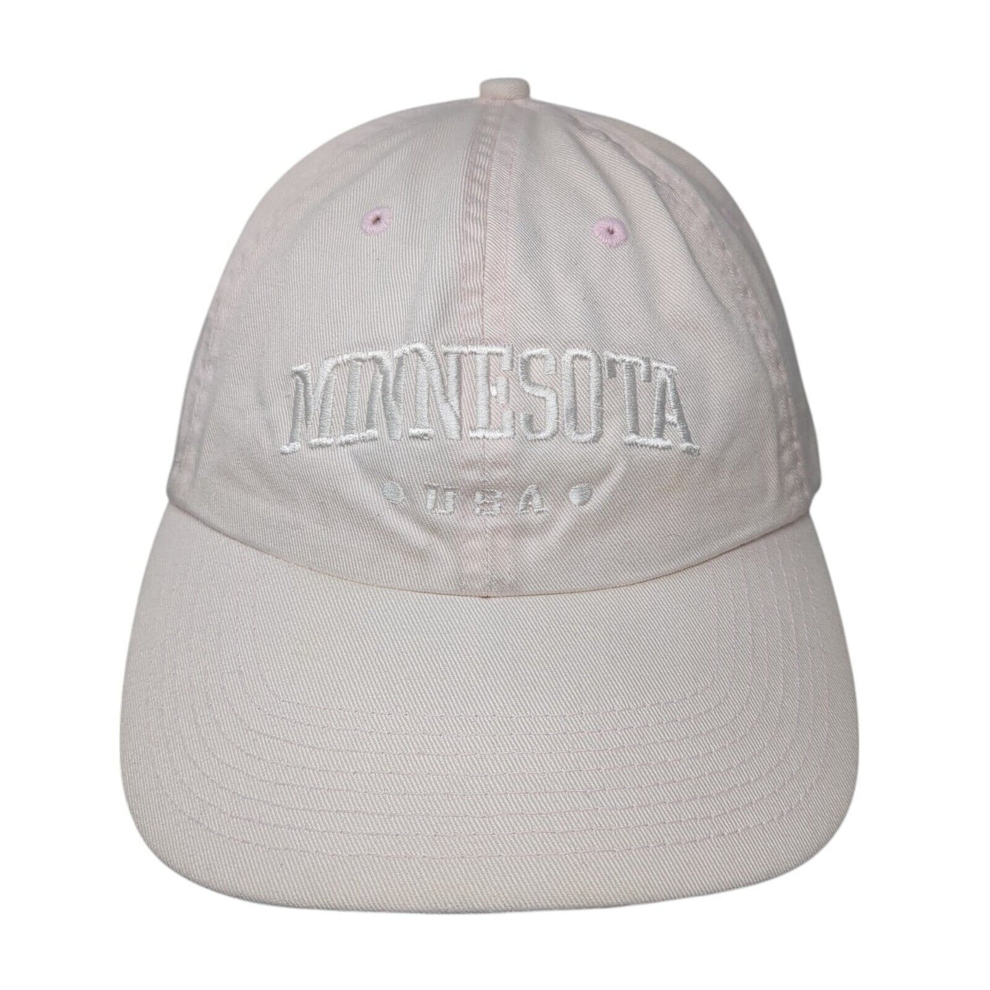 Minnesota USA Slideback Hat Pink OSFA Adjustable Embroidered Fahrenheit