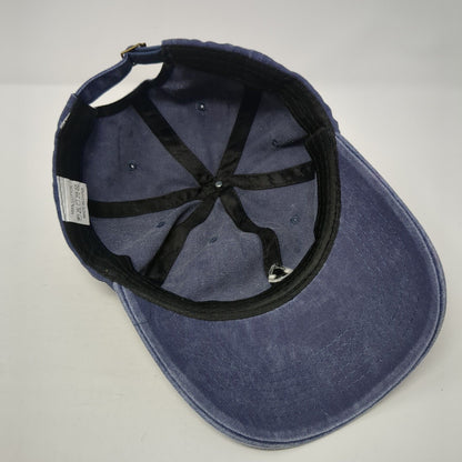 Smiley Slideback Hat Blue One Size Adjustable Solid Embroidered 6 Panel