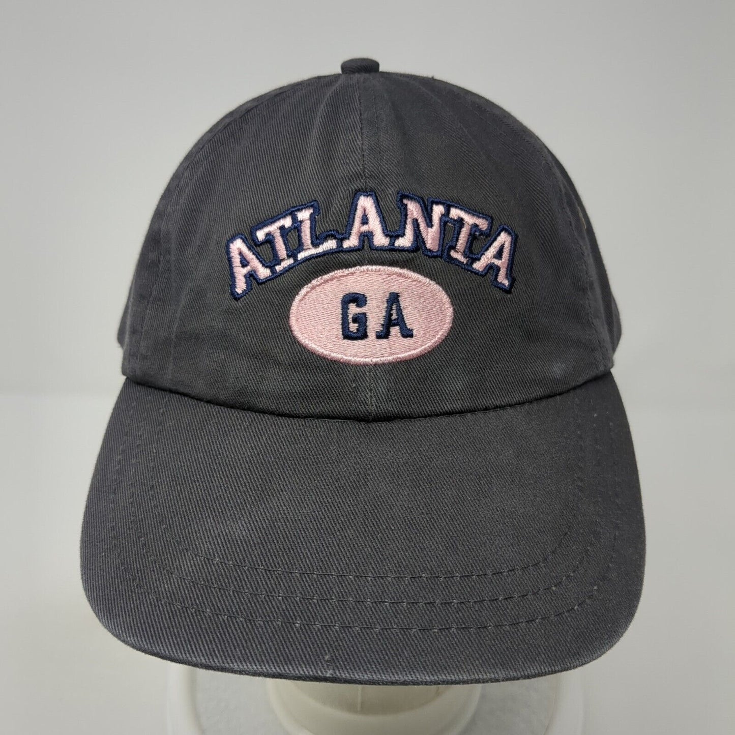 Atlanta GA Slideback Baseball Cap Gray One Size Adjustable Embroidered zkapz