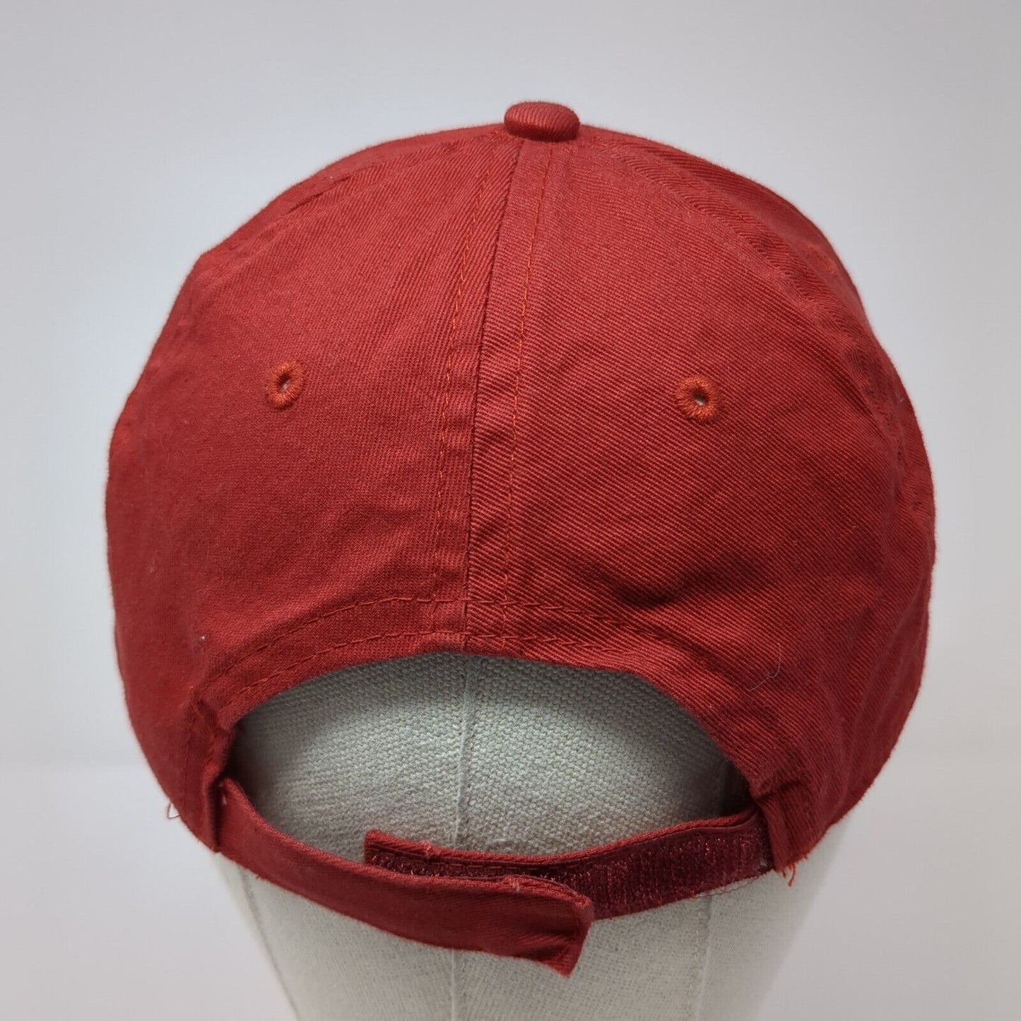 Unbranded Strapback Hat Red One Size Adjustable Vented Holes 6 Panel Blank