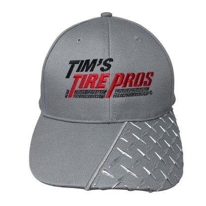 Tim's Tire Pros Strapback Hat Gray One Size Embroidered Cap America